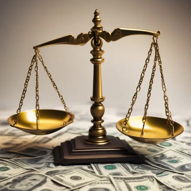 Golden coins symbolizing insurance coverage limits. The scale represents the balance between annual and total coverage.
