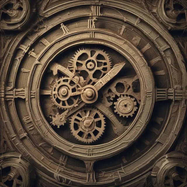 An ancient clock with ticking gears represents the stability and longevity of occurrence policies in insurance.