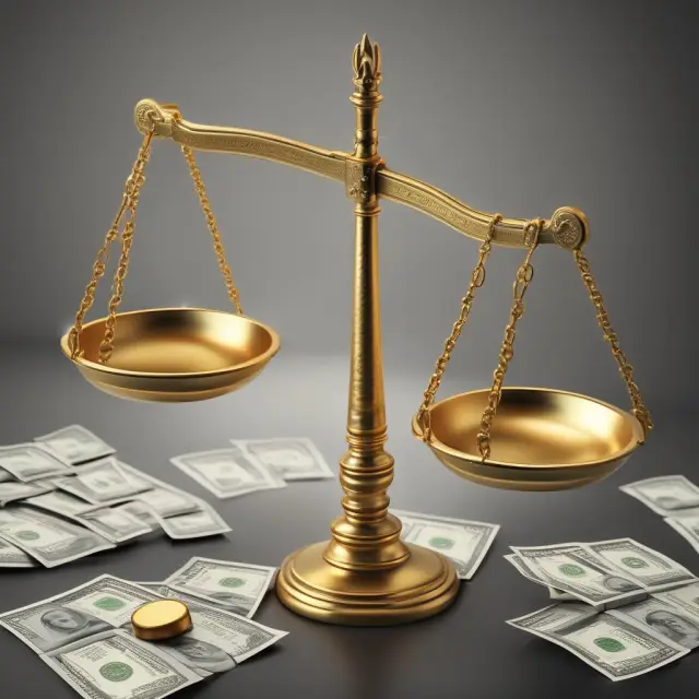 Golden scales balance holding cash flow demands (OCFD) and investment weights, symbolizing informed decision making.