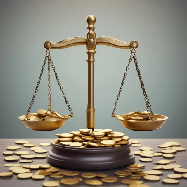 Gold scales tipped towards excess or deficiency, illustrating high and low operating cash flow ratios