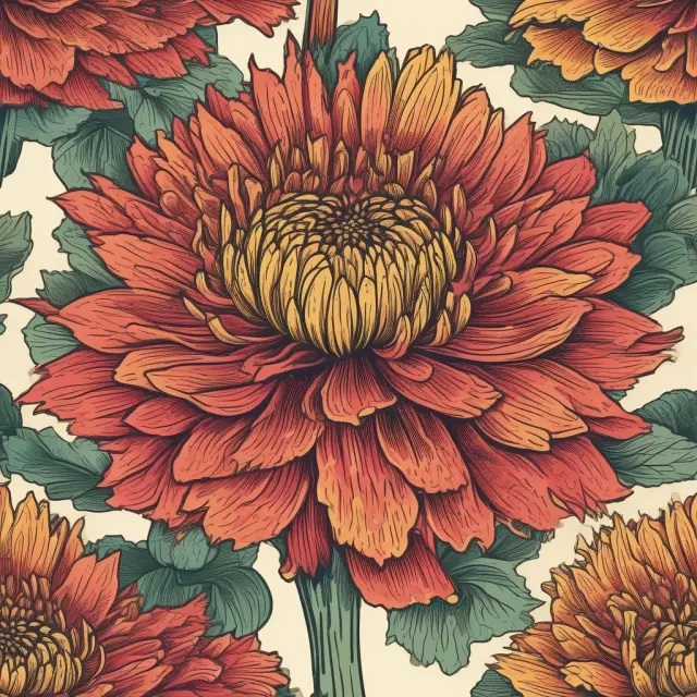 An image of a withering chrysanthemum in a garden surrounded by thriving plants, symbolizing the October effect
