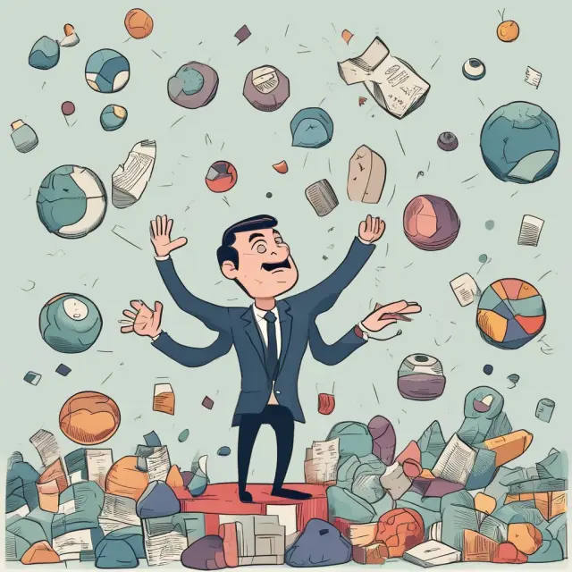 Trader juggling irregularly-sized bags represents mixed lots and odd-sized orders in trading.