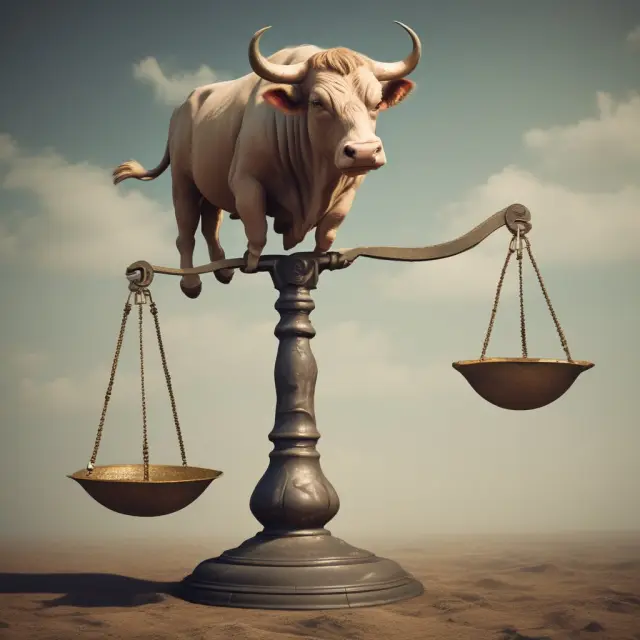 Odd bull standing on a scale, illustrating an odd lot