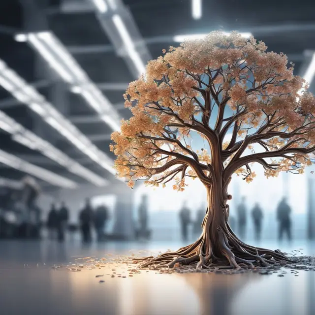 An animated tree bursting with various tech fruits, symbolizing OEMs driving innovation across technology, automotive, and other industries