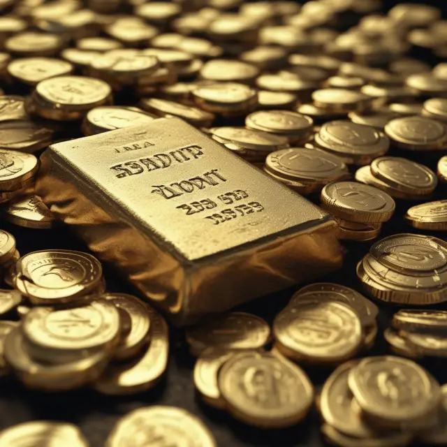 Golden accounts receivables nuggets traded in a bustling factoring market, representing the transfer of funds from sellers to factors for improved liquidity
