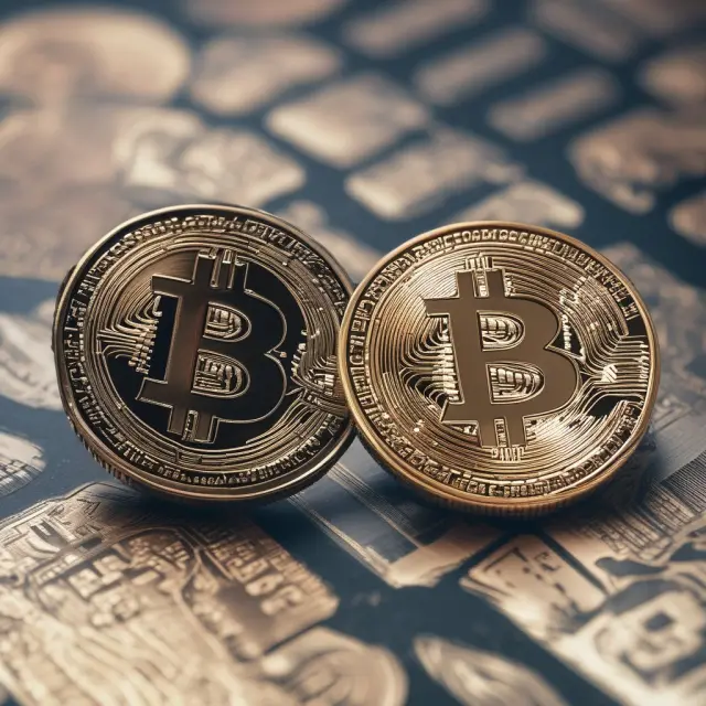 An image of two coins - one transparently resting atop a blockchain and the other being discreetly held offline, reflecting the choices of on-chain and off-chain transactions