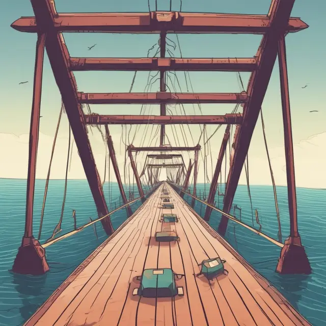Visualization of instant and secure off-chain transactions, symbolized by a calm sea and anchors