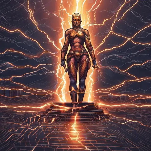 Two scales symbolizing on-chain and off-chain transactions, with Lightning Network tipping the balance towards off-chain