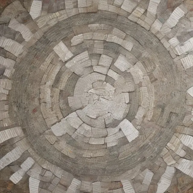 Image of a meticulously crafted mosaic made from various financial documents, symbolizing the critical components of an Offering Circular