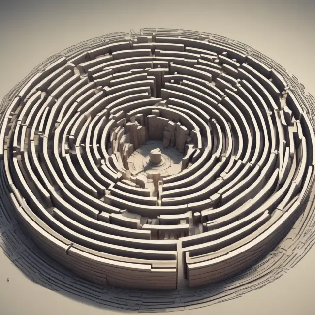A labyrinth with a clear path leading to accurate investment information represented by an offering circular