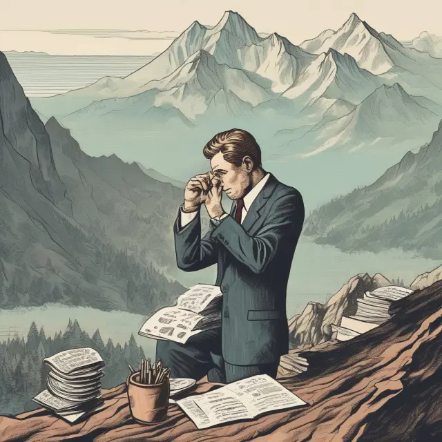 An institutional investor examines an offering memorandum, focusing intently on the detailed information within.