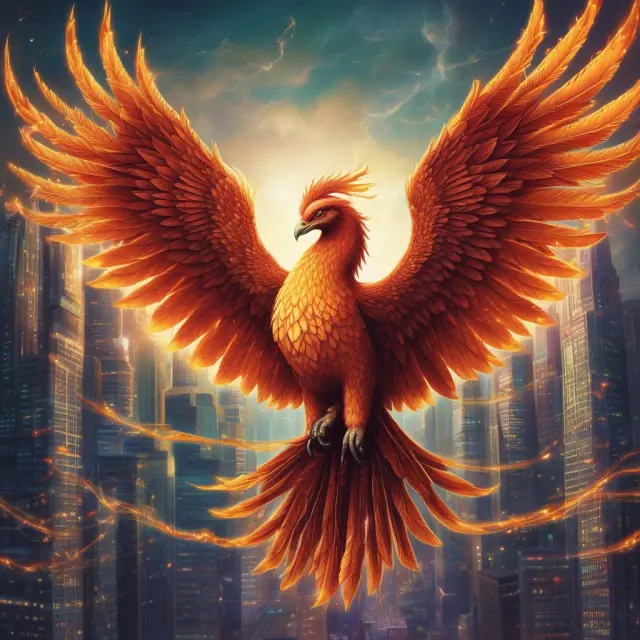 Mighty Phoenix supervises interlinked banks, illustrating the Office of the Comptroller of the Currency