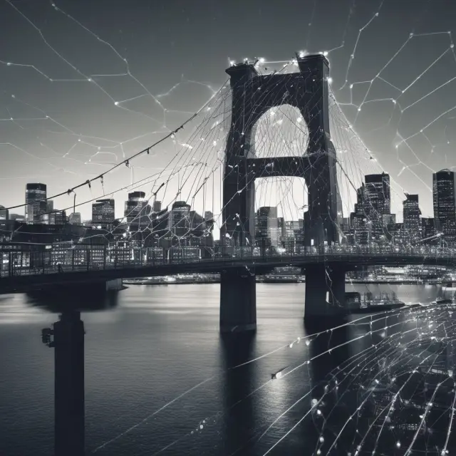 Bridge connecting banks and fintech firms symbolizing technological collaboration for banking regulation