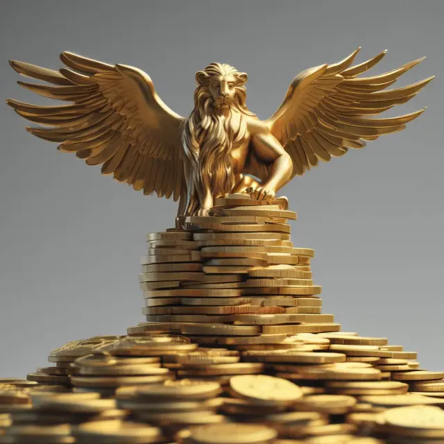 An image of the Office of the Comptroller of the Currency symbolically standing tall over gold coins, representing their role in regulating and supervising the banking sector
