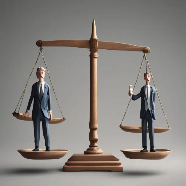 Investor weighs the scales of risk with opposing futures contracts in the stock market