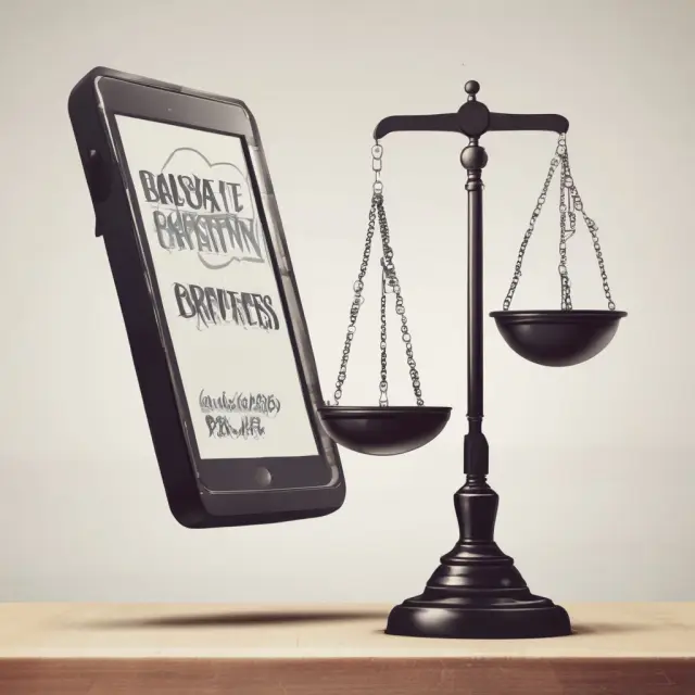 A balance scale with a smartphone and tablet offsetting each other