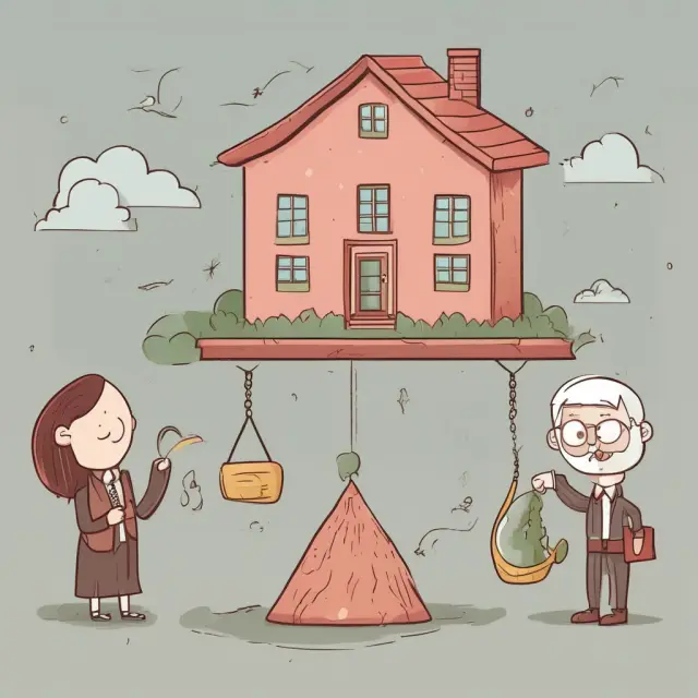 Offset mortgage visualized as a seesaw, illustrating how savings impact monthly payment and interest due