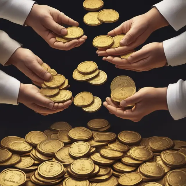 Gold coins representing offshore banking units in BVI, Singapore, Switzerland, Cayman Islands, and UAE spilling from the hands of these jurisdictions.
