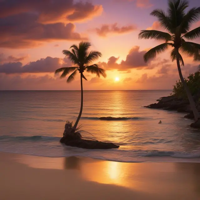 A sunset scene of the Bahamas and Cayman Islands symbolizing their favorable regulatory frameworks, tax incentives, and popularity as jurisdictions for offshore mutual funds