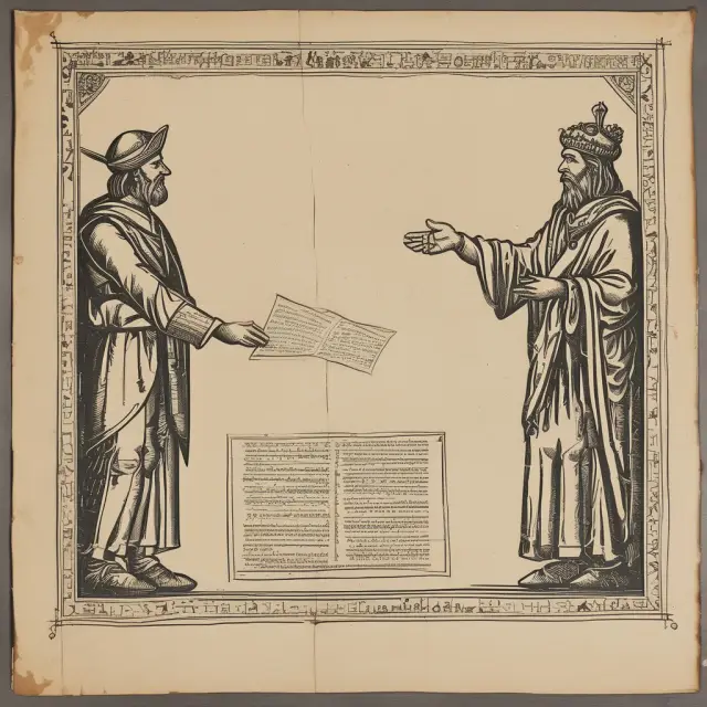 Producer and buyer shaking hands under an old contract, representing a secure financial relationship through an offtake agreement.