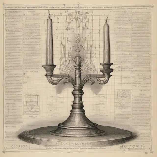 An image of a brightly-lit lamp shedding light on various OHLC chart candlesticks, representing FAQs about this essential financial tool
