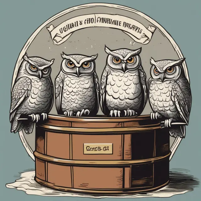 Three wise owls considering different oil ETF types: inverse, sector-based, and commodity pooled.