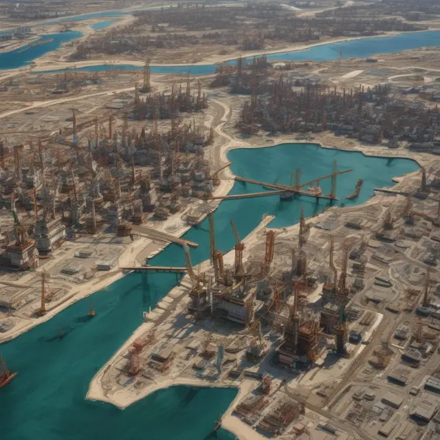 Drilling rigs, pipelines, and offshore platforms create a comprehensive infrastructure for oil field operations.