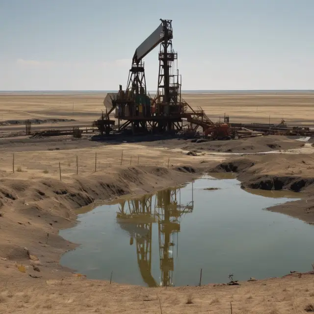 An image of an underwater landscape revealing a vast oil field, symbolizing its historical significance and geopolitical importance as a valuable resource.