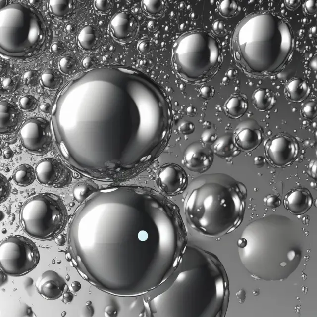 Image of porosity-filled spheres in fluid, with some containing water droplets, illustrating the impact of reservoir porosity and water saturation on estimating Oil Initially in Place
