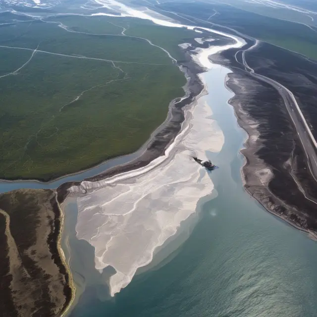 An image of the ExxonMobil Kearl Oil Sands Project, representing a vast sea of oil barrels with an iceberg symbolizing the untapped potential of Oil Initially in Place (OIIP).