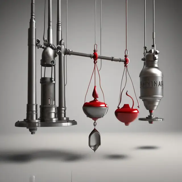 An image of a pendulum swinging between two scales representing oil barrels and natural gas cylinders, symbolizing historical price shifts in the oil to natural gas ratio