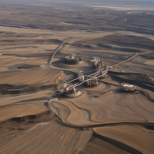An oil sand deposit balanced between open pit mining