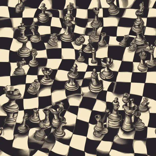 An intricate chessboard scene illustrates government