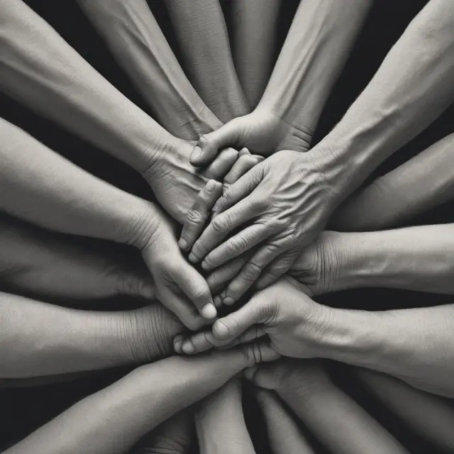 A metaphorical image of large hands in control of the market, illustrating oligopsonies influencing farmers