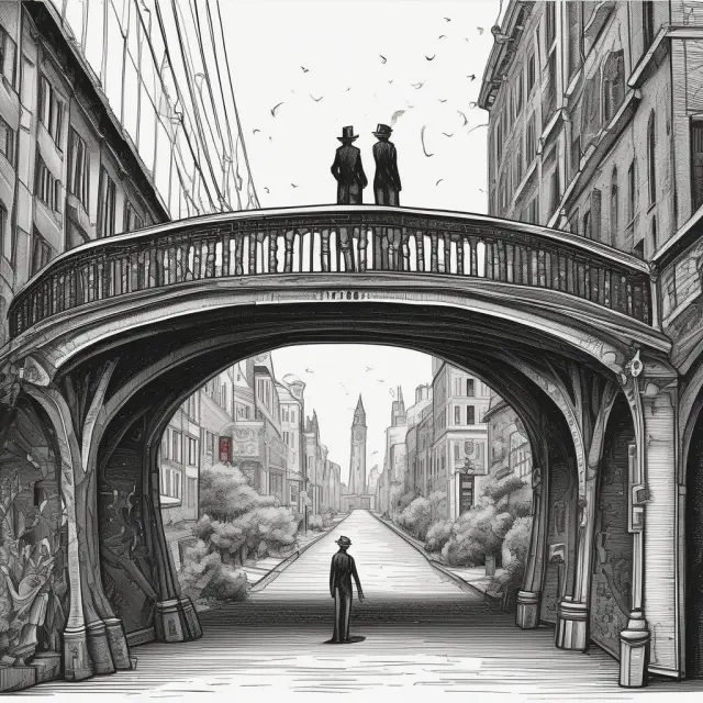 An image of an ombudsman standing on a bridge, symbolizing impartiality and connection between parties in dispute.