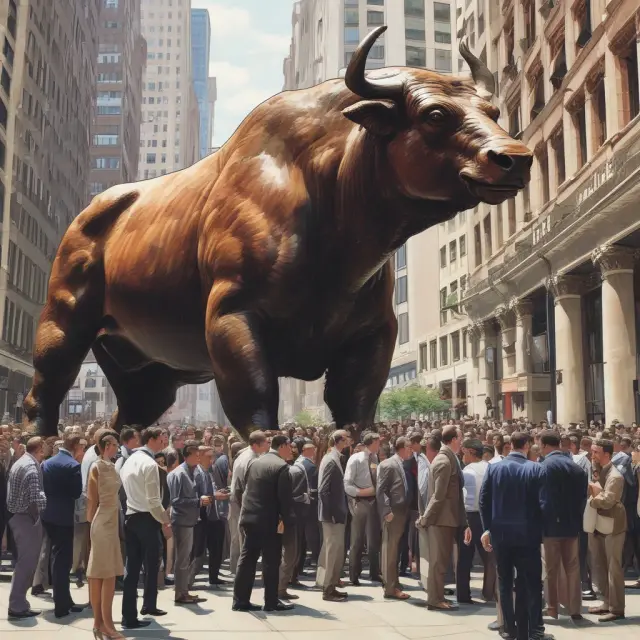A marketplace teeming with bulls symbolizing buy-side institutions and bears representing sell-side entities, illustrating their collaboration through order management systems