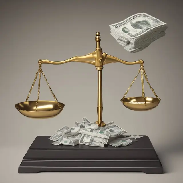 Balance scale comparing on account transactions (represented by the balance) with cash, checks, and electronic funds transfers.