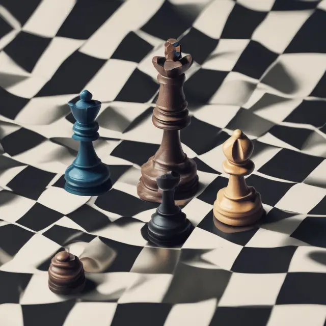 Banks exchanging on-us items as chess pieces to represent financial transactions within the same institution