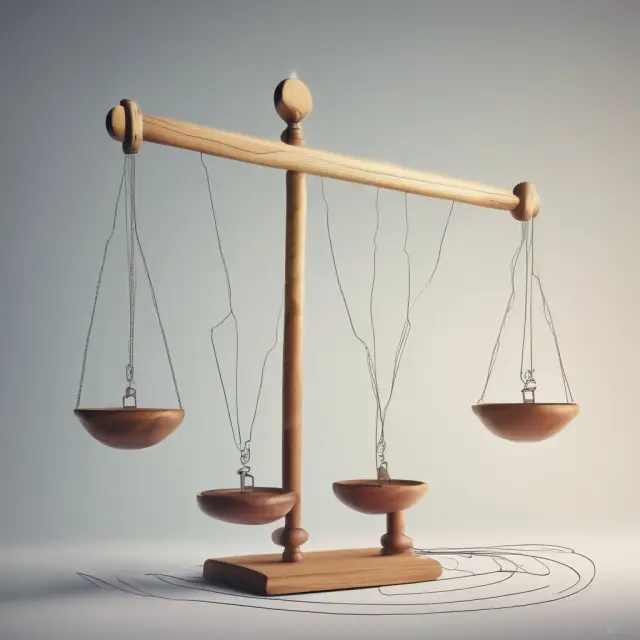 Image of a seesaw with On-Balance Volume (OBV) on one side and Moving Averages on the other, symbolizing their balanced analysis for accurate stock trend predictions