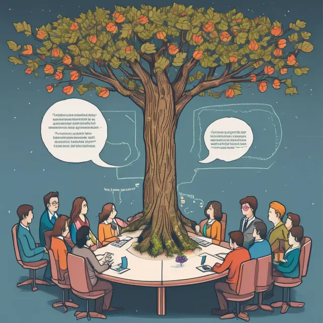 Two governance styles: Traditional stakeholder discussions contrasted with the branching consensus of on-chain networks