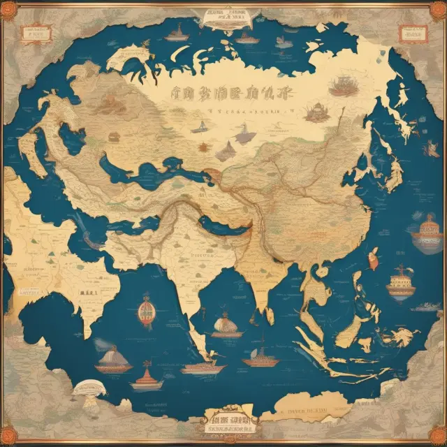 A complex map showcases China
