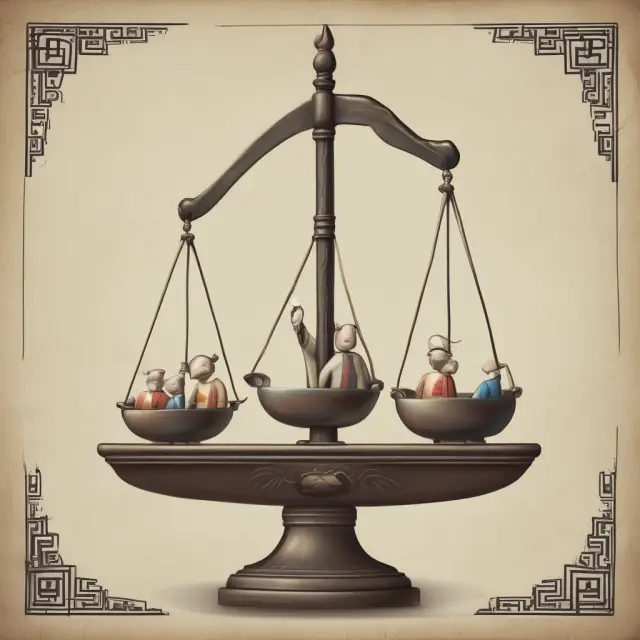 Image of an unbalanced scale, representing China
