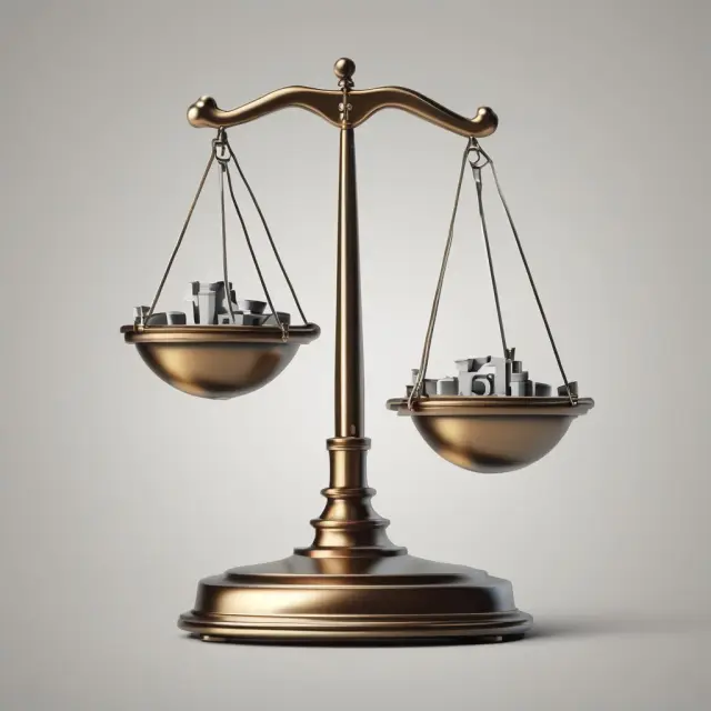 One Percent Rule Calculation: Balance scale tips for investment property with a % symbol