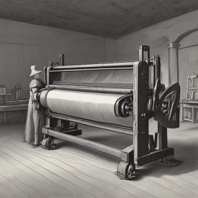 A spinning jenny symbolizing labor productivity improvement and the role of technology in enhancing it