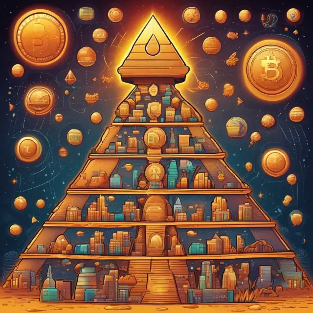 Golden bubbles symbolically bursting to reveal the underlying chaos of fraudulent schemes - Bitconnect, PlusToken, GainBitcoin, Mining Max