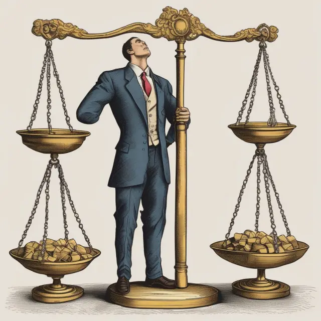 Accountant measuring onerous contract liabilities using a balance scale, symbolizing the evaluation of costs versus benefits under IFRS.