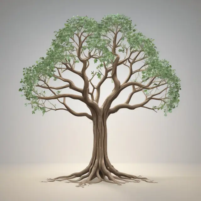 A binary tree symbolizing traditional call and put options, with a third branch representing simplified yes-or-no outcomes in one-touch options
