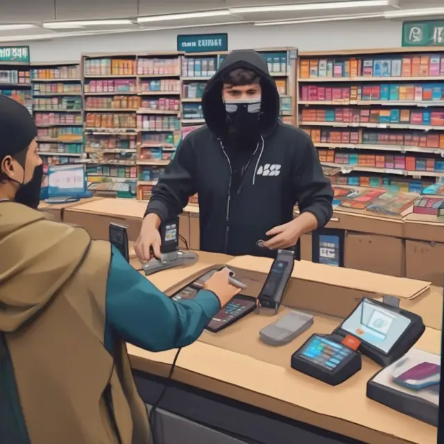 Deepfake threat actor manipulating voice recordings for fraudulent transactions amidst a sea of AI-generated pirated products
