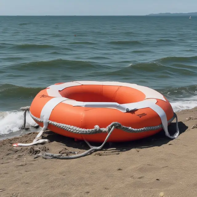A novice user, represented by a person in a rowboat, holds onto a lifebuoy labeled 