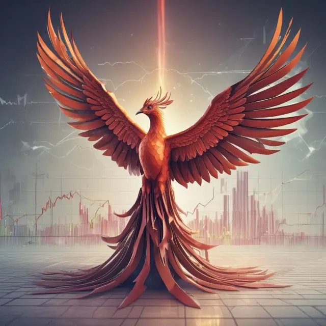 An image of a mythical phoenix emerging from financial graphs, representing the Ontario Teachers